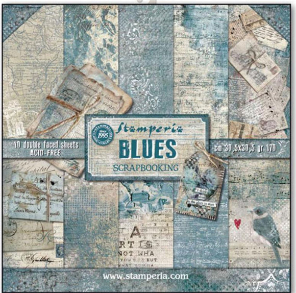 Blues Stamperia Double-Sided Paper Pad 12