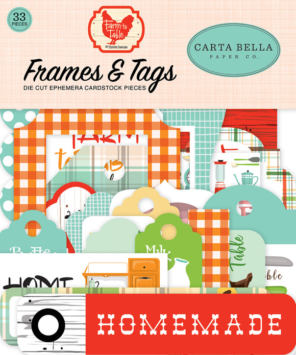 Carta Bella,  Farm To Table, Frames & Tags