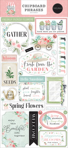 Carta Bella Flower Garden collection Chipboard Phrases