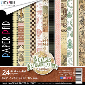 Ciao Bella, Voyages Extraordinaires, Double-Sided Paper Pad 6"X6" 24/Pkg