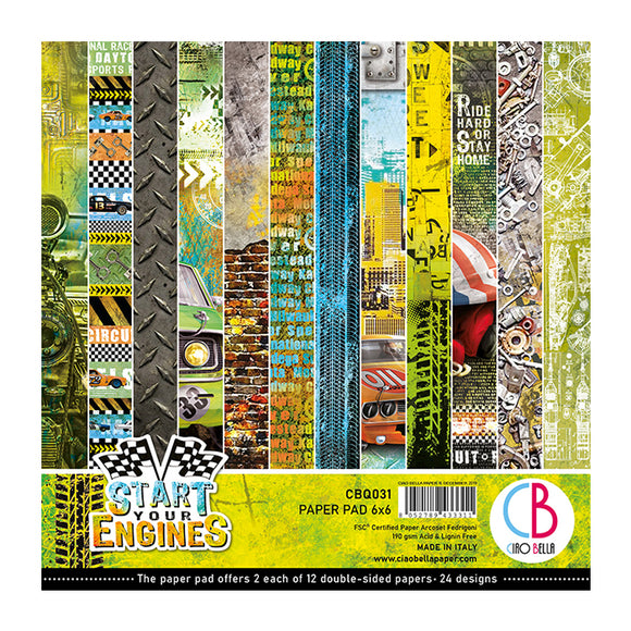 Ciao Bella, Start your engines  Double-Sided Paper Pad 6x6  24/pkg