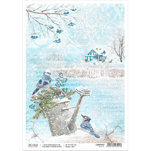 Rice Paper Sheet A4 Time for Home Blue Jay Ciao Bella  CBRP053