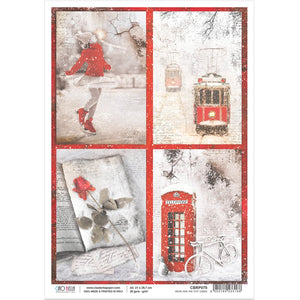 Rice Paper Sheet A4 Snow and the City, Cards , Ciao Bella  CBRP078