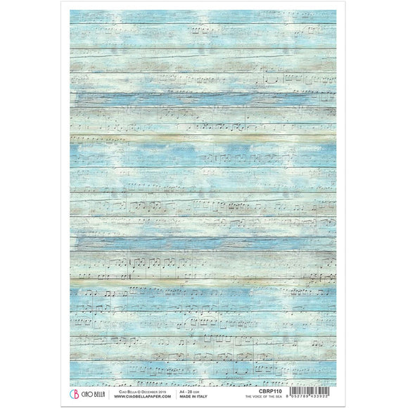Rice Paper sheet A4  Ciao Bella, The sound of Summer - The voice of the sea  CBRP110