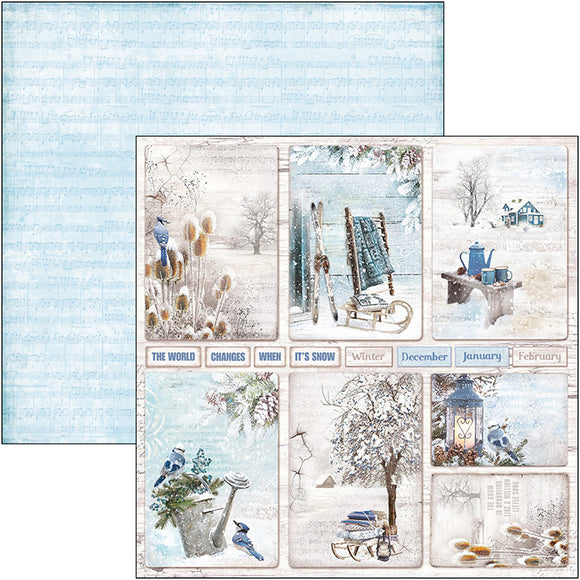 Ciao Bella, TIME FOR HOME- WINTER CARDS Double-Sided Paper Sheet 12