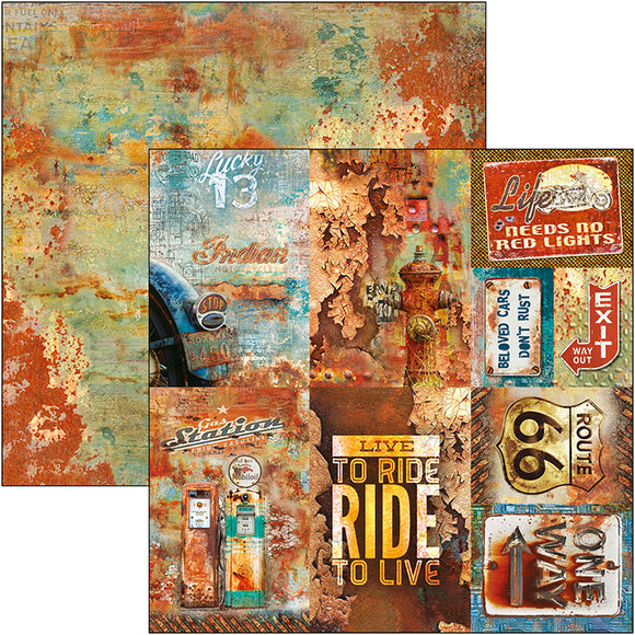 Ciao Bella, Rice Paper COLLATERAL RUST - CARDS Double-Sided Paper Sheet 12