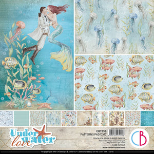 Ciao Bella, Underwater Love Patterns Pad 12x12 8/Pkg