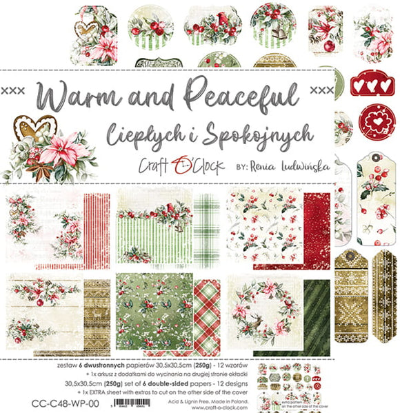 WARM And PEACEFUL - a set of papers 12x12 Craft O'Clock