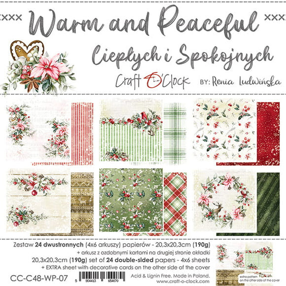 WARM And PEACEFUL - a set of papers 8x8 Craft O'Clock