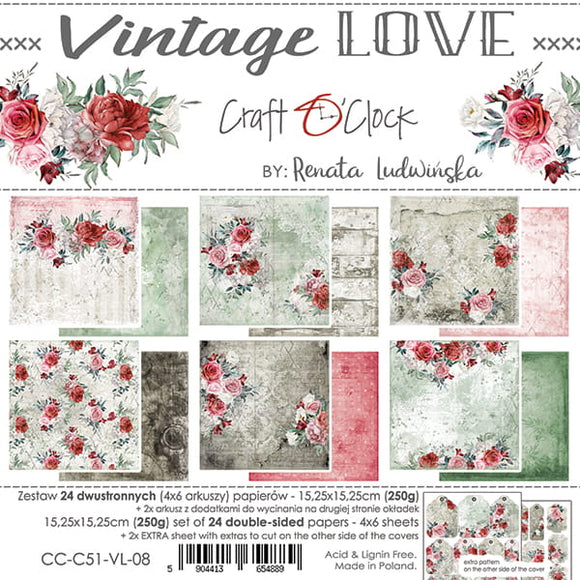 VINTAGE LOVE - a set of papers 6x6 Craft O'Clock