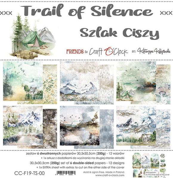 TRAIL OF SILENCE - a set of papers 12x12 Craft O'Clock
