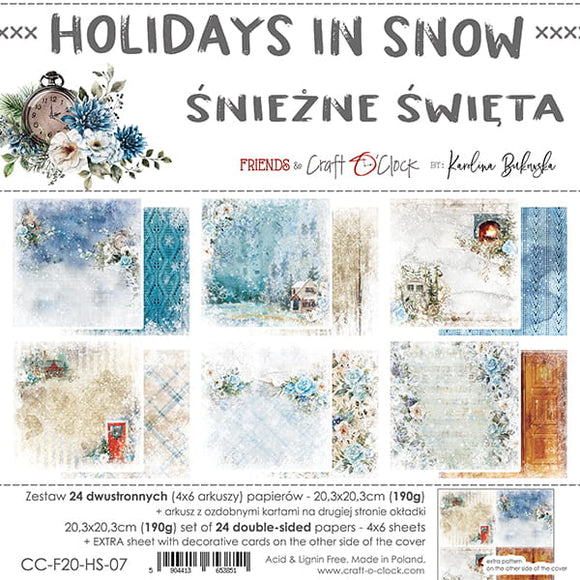 HOLIDAYS In SNOW - a set of papers 8x8 Craft O'Clock
