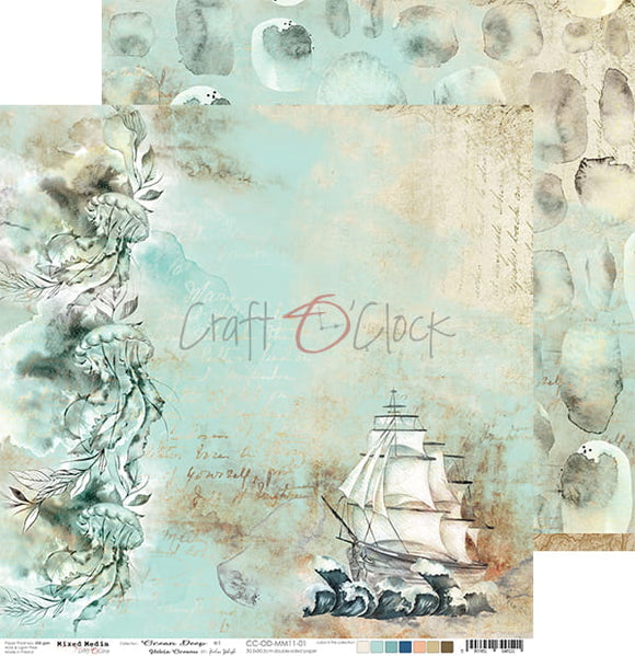OCEAN DEEP, Craft O'Clock, Single Sheet Double sided paper  12