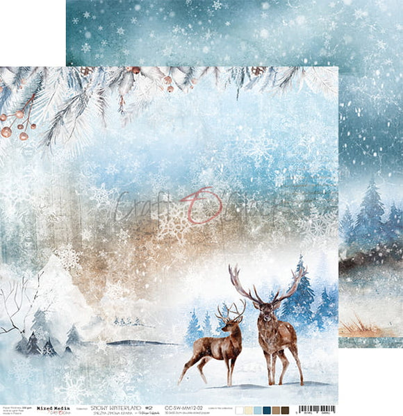 SNOWY WINTERLAND, Craft O'Clock, Single Sheet Double sided paper  12