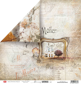 Blooming Grunge, Craft and You Design, Scrapbooking single paper 12x12", 250gsm