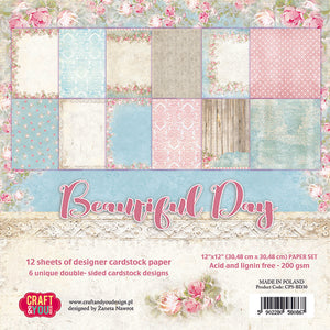 BEAUTIFUL DAY, Craft and You Design, Paper Set of 12 sheets 12x12" (200gsm)