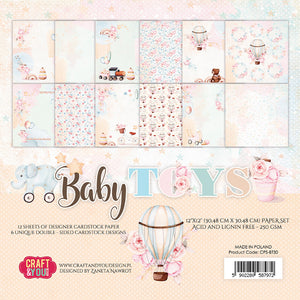 BABY TOYS, Craft and You Design, Paper Set of 12 sheets 12x12" (250gsm)