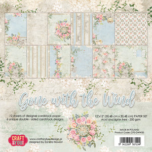 Gone with the Wind, Craft and You Design, Paper Set of 12 sheets 12x12" (250gsm)