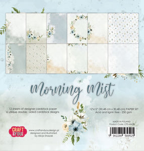 Morning Mist, Craft and You Design, Paper Set of 12 sheets 12x12" (250gsm)
