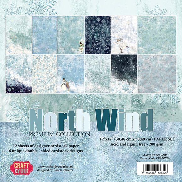 NORTH WIND, Craft and You Design, Paper Set of 12 sheets 12x12
