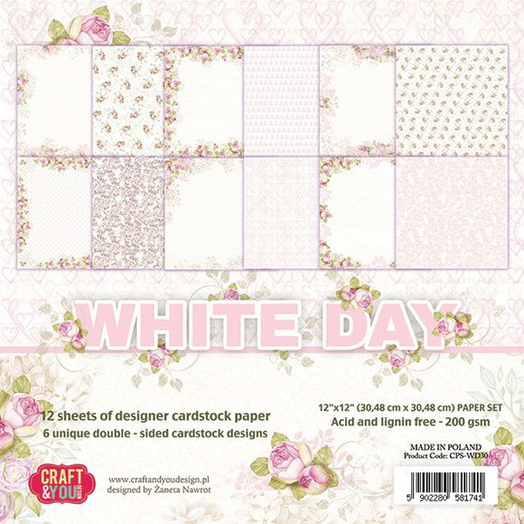WHITE DAY, Craft and You Design, Paper Set of 12 sheets 12x12