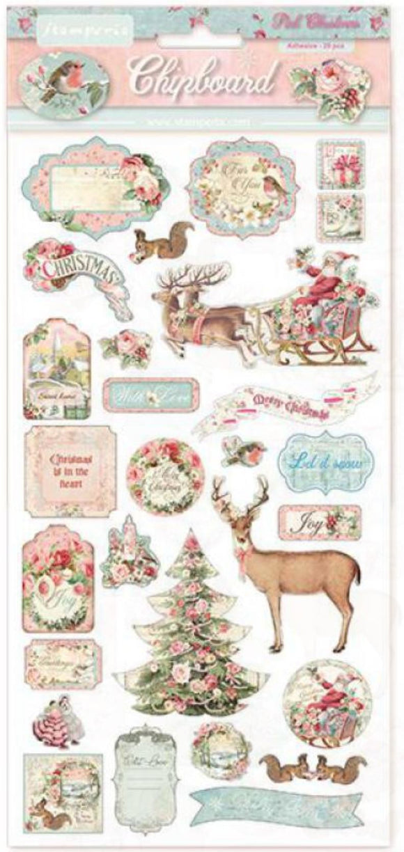 Stamperia, Pink Christmas collection Chip Board DFLCB06