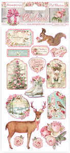 Pink Christmas -  Stamperia Chipboard Stickers 15x30cm