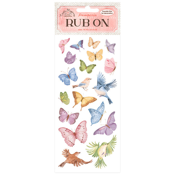 Rub-on cm 10,16x21,6 Create Happiness Welcome Home butterflies