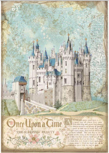 Stamperia Rice Paper A4 -  SLEEPING BEAUTY CASTLE