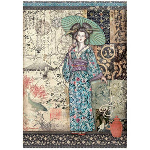 Stamperia * Sir Vagabond in Japan Lady *  Rice Paper A4