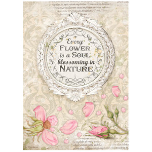 Romantic Garden House, Stamperia, A4 Rice paper packed -  frame with quote
