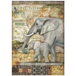 Savana, Stamperia, A4 Rice paper packed -  The elephant