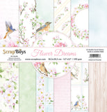 Flower Dreams, scrapboys, 12 double sided 12x12, scrapbooking paper pack