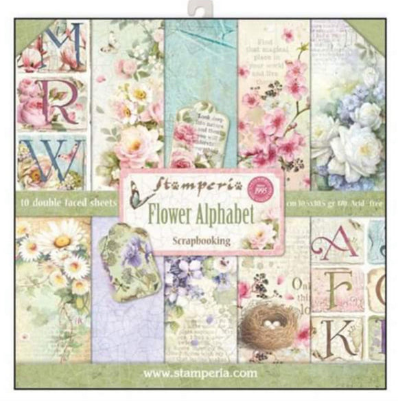Flower Alphabet, Stamperia Double-Sided Paper Pad 12