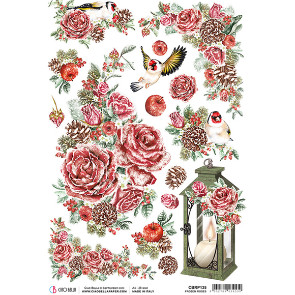 Rice Paper Sheet A4 FROZEN ROSES Ciao Bella