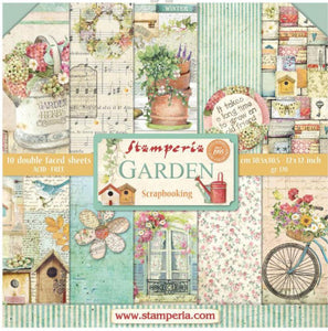 Garden  Stamperia Double-Sided Paper Pad 12"X12" 10/Pkg Garden, 10 Designs/1 Each