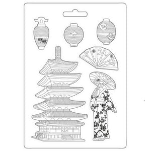 Stamperia *  Sir Vagabond in Japan Pagoda*  Soft Mould A4