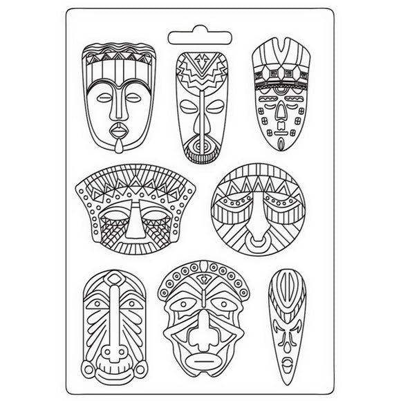 Soft Mould A4 - Savana tribal masks