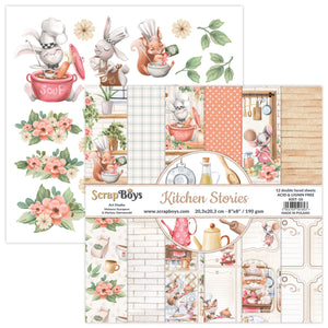 Kitchen Stories, Scrapboys 12 double sided 8x8, scrapbooking paper pack