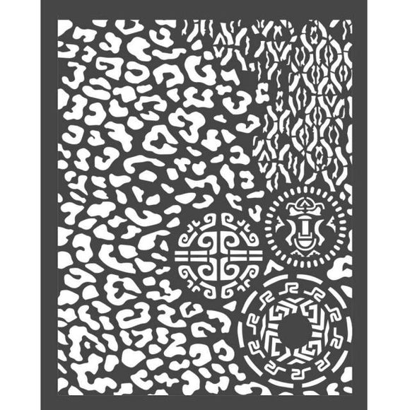 Stamperia Thick Stencil  20x25 cm *AMAZONIA Animalier with tribals *KSTD062