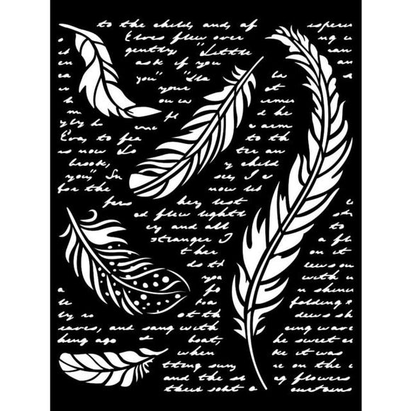 Thick stencil cm 20X25 - Our way feathers