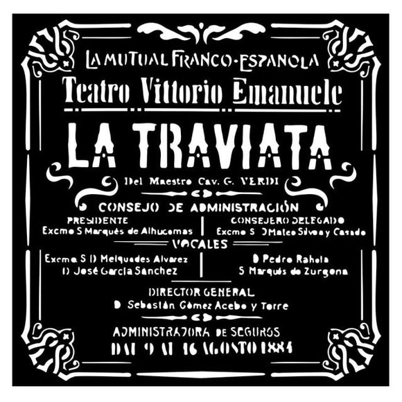 Thick stencil cm 18X18 - Desire La Traviata