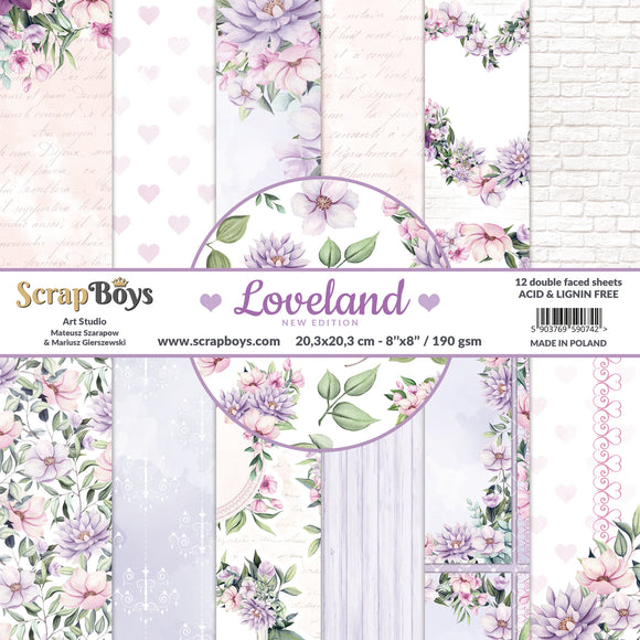 Loveland-new edition, Scrapboys 12 double sided 8x8, scrapbooking paper pack