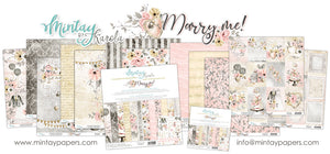 Mintay *** MARRY ME***  set of 6, 1/ea  12 x12  Double Sided Designer Scrapbooking Paper, Cardstock
