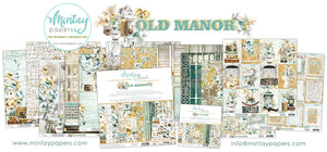 Mintay *** OLD MANOR ***  set of 7, 1/ea  12 x12  Double Sided Designer Scrapbooking Paper, Cardstock