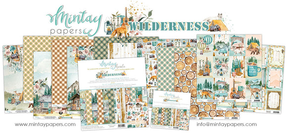 Mintay *** WILDERNESS ***  set of 7, 1/ea  12 x12  Double Sided Designer Scrapbooking Paper, Cardstock