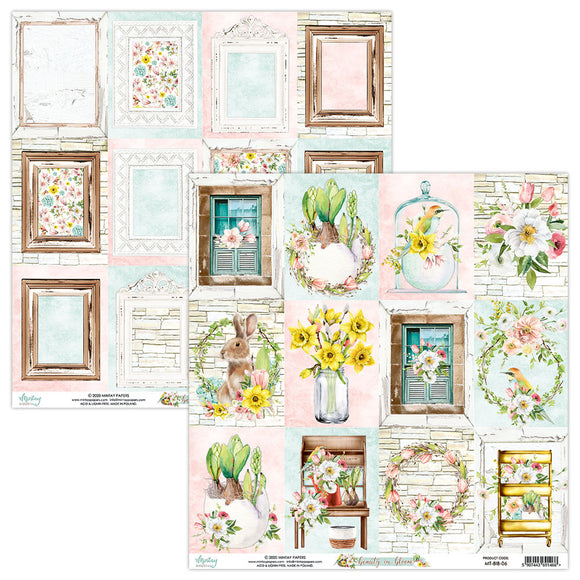 Mintay *** Beauty in bloom**  12 x12  Double Sided Designer Scrapbooking Paper SINGLE SHEET, Cardstock MT-BIB-06