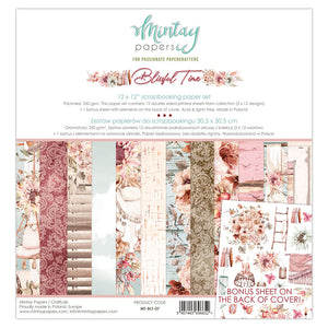 Mintay *** BLISSFUL TIME *** 12 x12 Double Sided Designer Scrapbooking Paper Pack collection, Cardstock