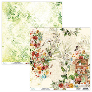 Mintay ***  BOTANY *** double Sided Designer Scrapbooking Paper 12x12 Single Sheet, Cardstock