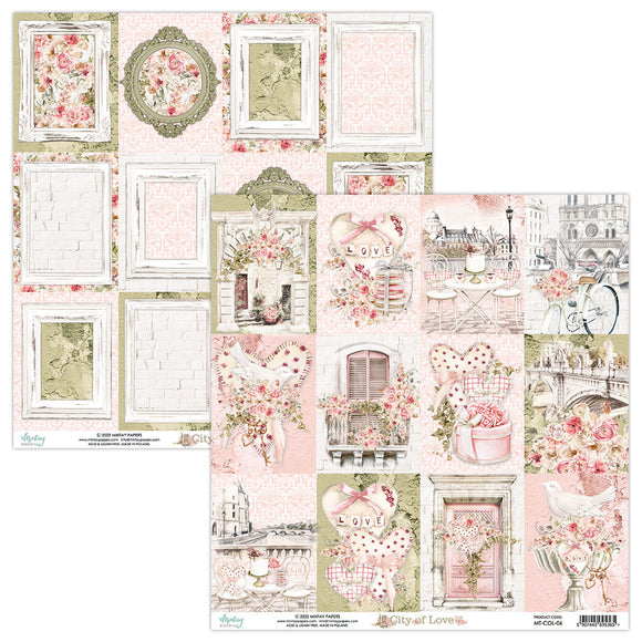 Mintay ***  City of Love 06 ***  double Sided Designer Scrapbooking Paper 12x12 SINGLE SHEET, Cardstock